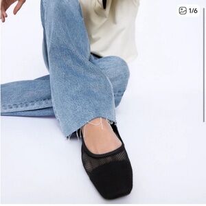 Zara Women's Black Mesh Ballerina flats